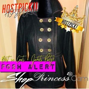 Black Lipstick Double Breast Black Wool Jacket SzM
